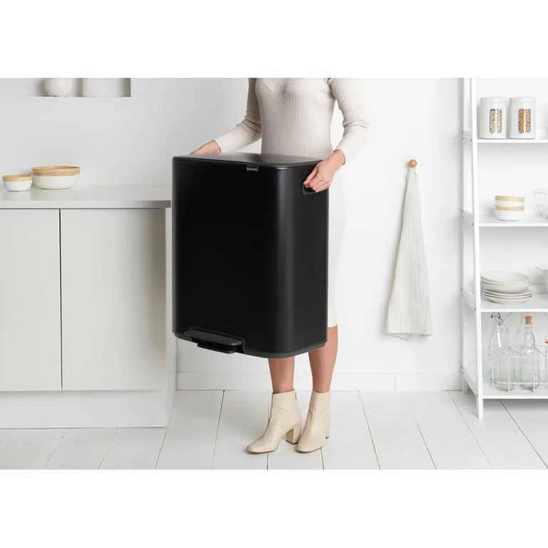 Waste Bin Brabantia Bo Pedal 2x30L, Matt Black