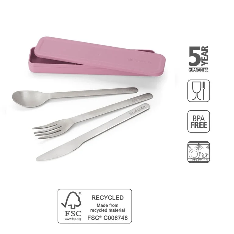 Cutlery Set Brabantia Make&Take Lilac Pink 3 pcs