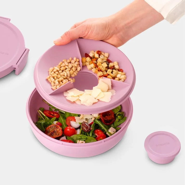 Salad Bowl Brabantia Make&Take Lilac Pink 1.3L, Plastic