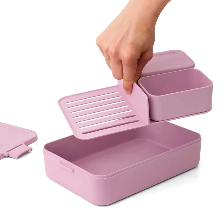 Lunch Box Brabantia Make&Take Lilac Pink Large, Plastic, Bento