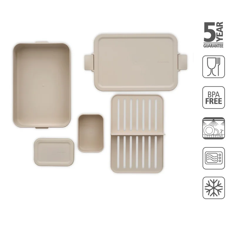 Lunch Box Brabantia Make&Take Soft Beige Large, Plastic, Bento