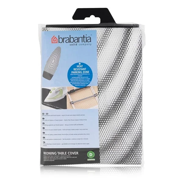 Ironing Board Cover Brabantia D 135x45cm, 2mm Foam, Titan Oval, Heat Resistant Parking Zone
