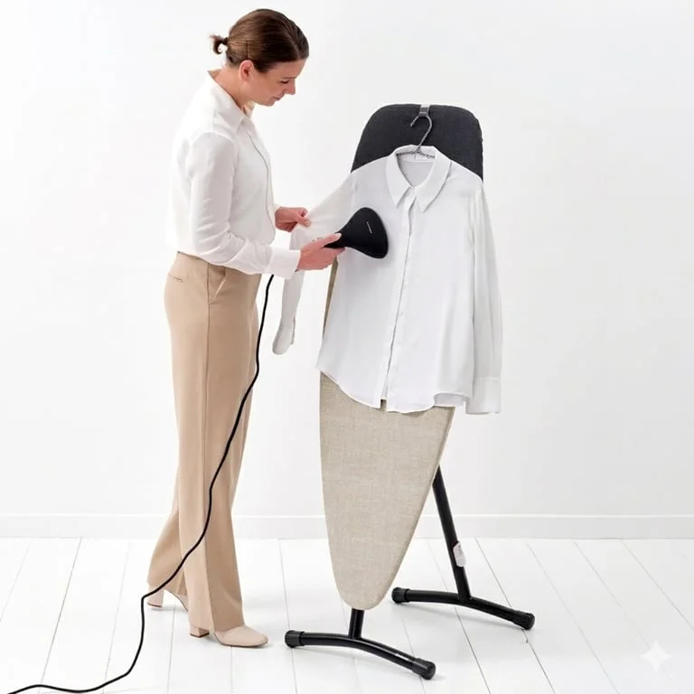 Ironing Board Brabantia D 135x45cm, Heat Resistant Iron Parking Zone, Denim Grey