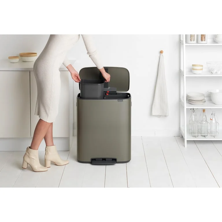 Кош за смет Brabantia Bo Pedal 2x30L, Platinum
