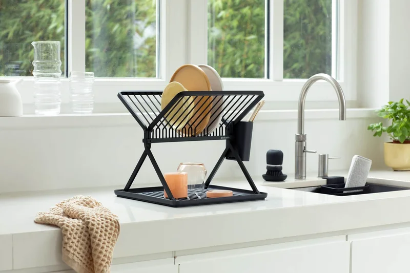 Foldable Dish Rack Brabantia, Dark Grey