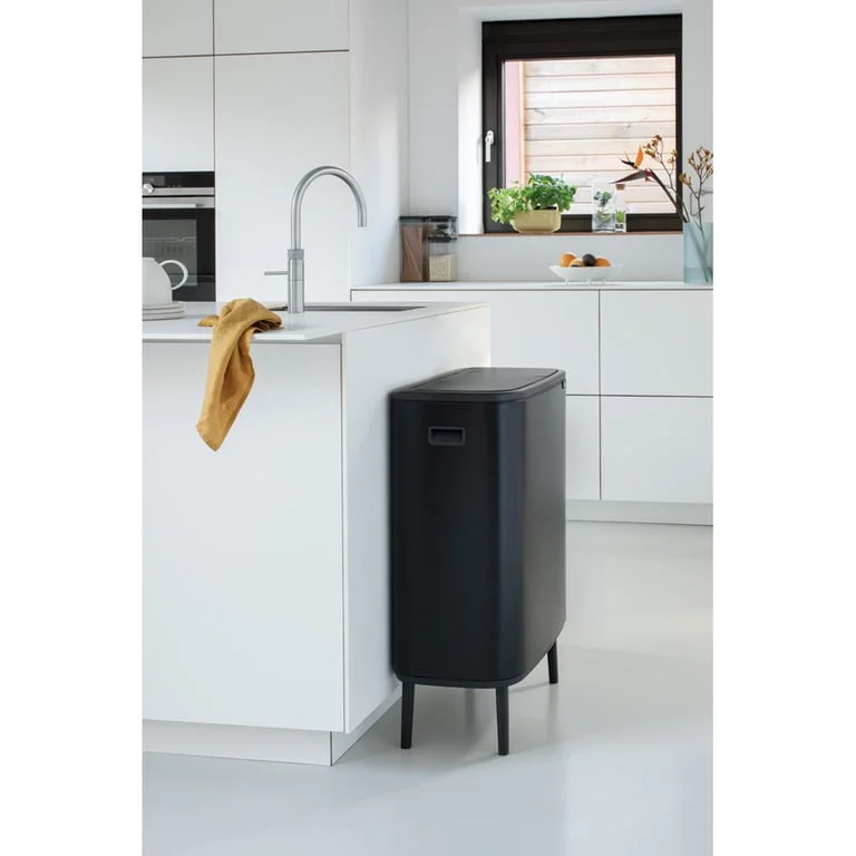 Bo Touch Bin Hi Brabantia, 2 x 30 litre, Plastic Buckets Matt Black