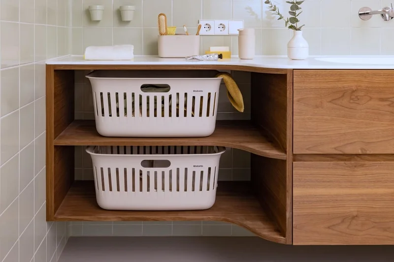 Laundry Basket Brabantia Collect-It 40L, Soft Beige, set of 2