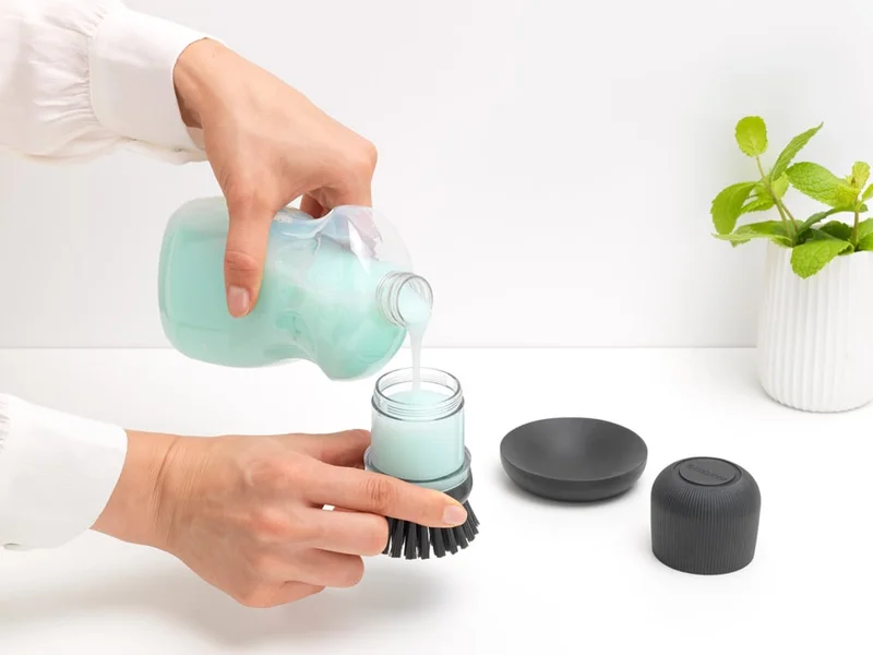 Soap Dispensing Dish Brush Brabantia, Dark Grey