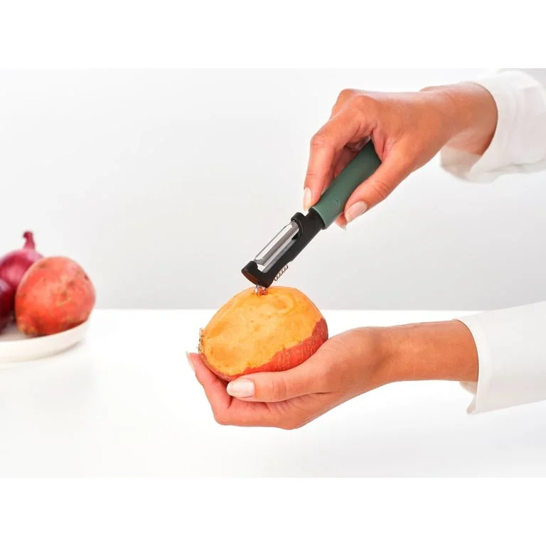 Swivel Food Peeler plus Zester Brabantia Tasty+ Fir Green