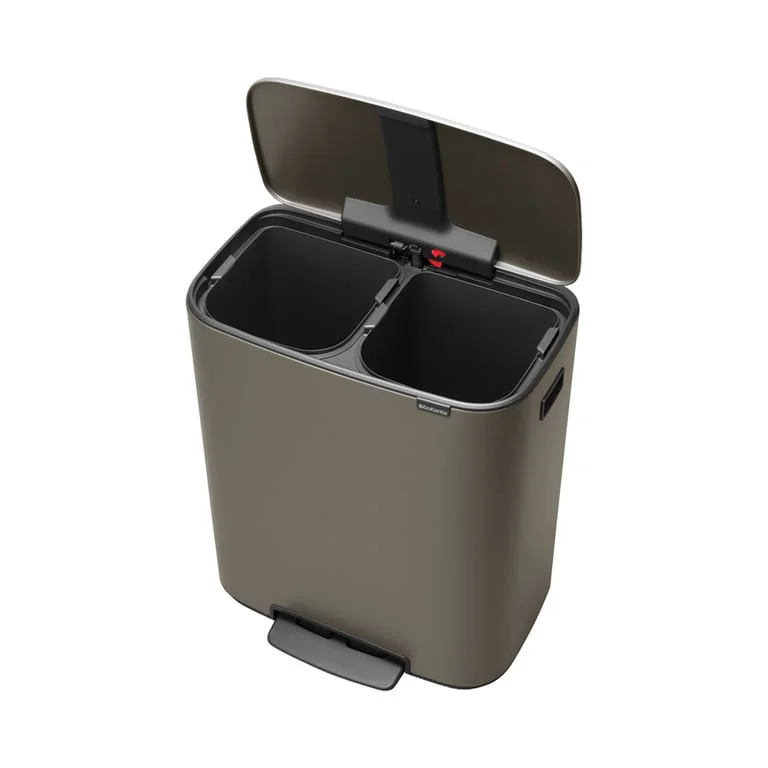 Waste Bin Brabantia Bo Pedal 2x30L, Platinum