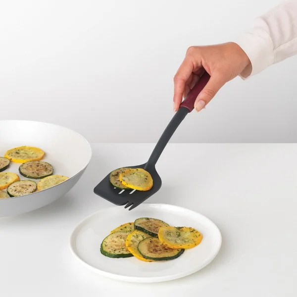 Cook and Serve Spatula plus Fork BrabantiaTasty+ Aubergine Red
