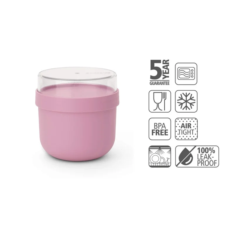 Breakfast Bowl Brabantia Make&Take Lilac Pink 500ml, Plastic