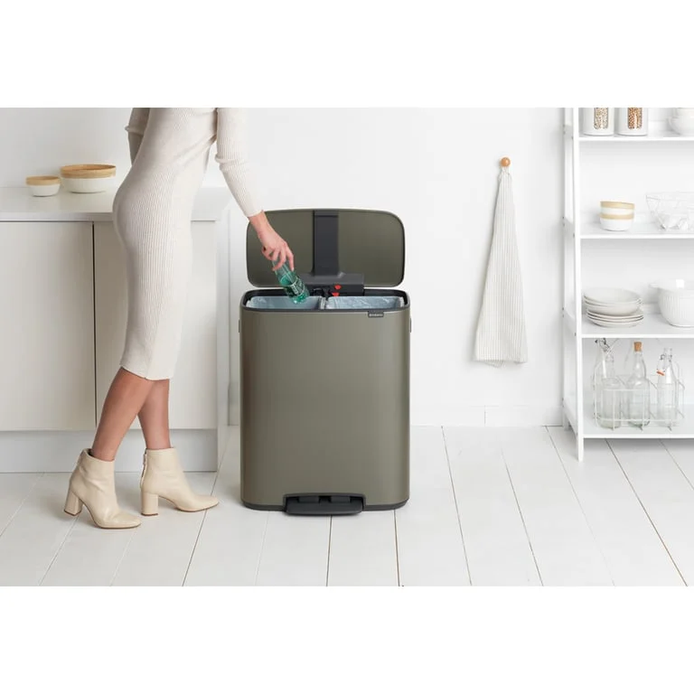 Waste Bin Brabantia Bo Pedal 2x30L, Platinum