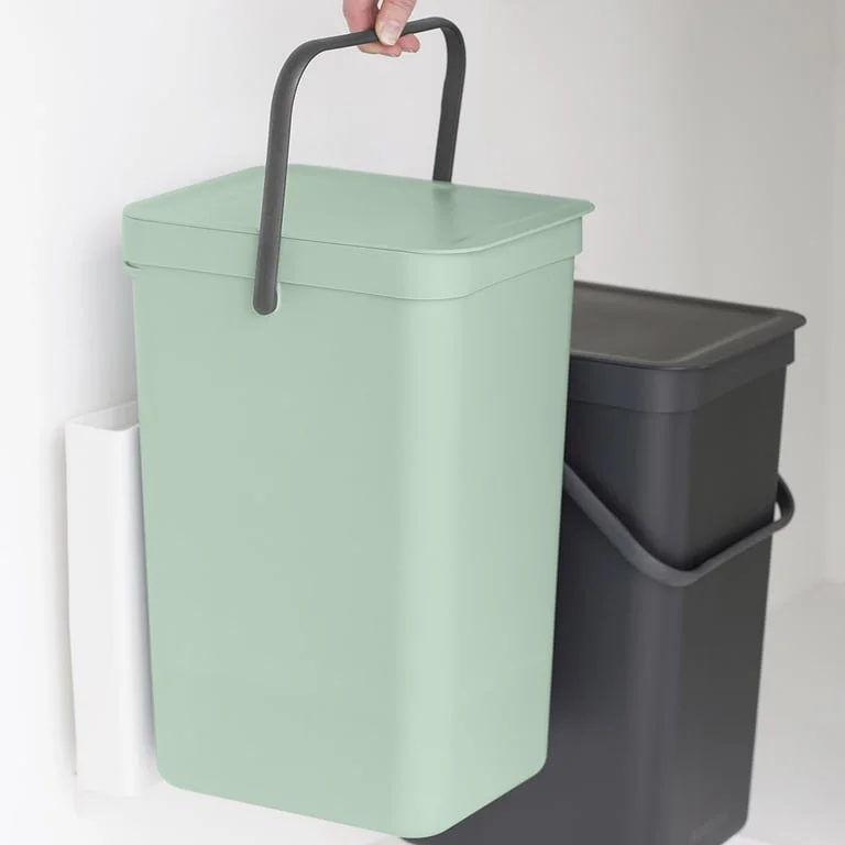 Waste Bin Separation Basket Brabantia Sort&Go 2x16L, Dark Grey & Jade Green