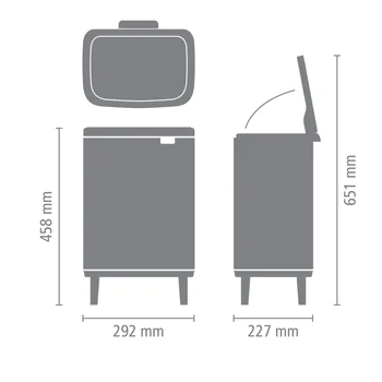 Waste Bin Brabantia Bo Small Hi 12L, White