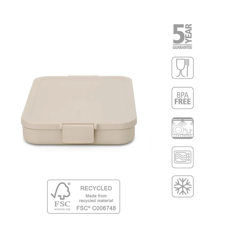 Lunch Box Brabantia Make&Take Soft Beige Flat, Plastic