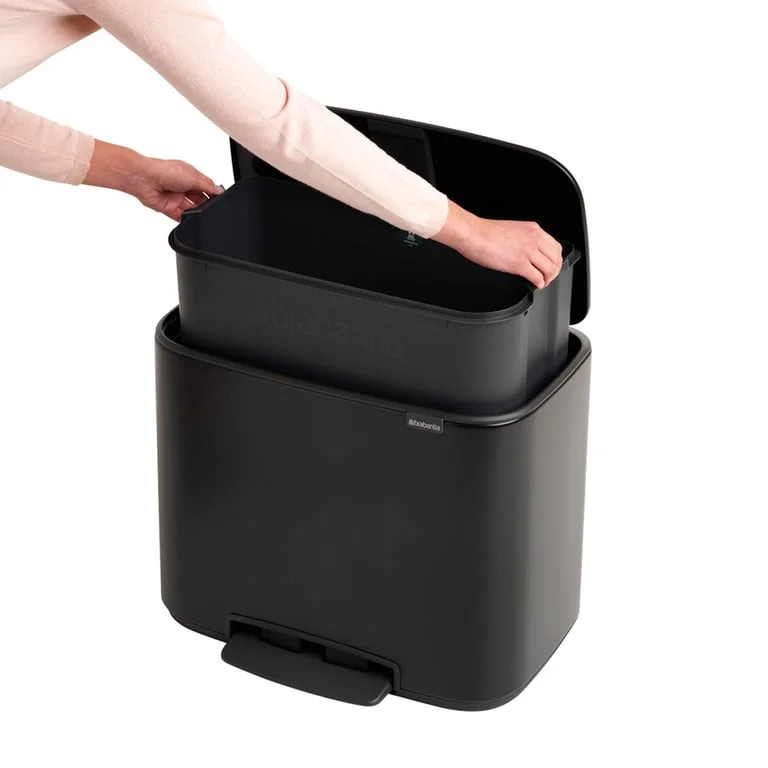 Brabantia Bo Pedal Bin, 36L, Matt Black