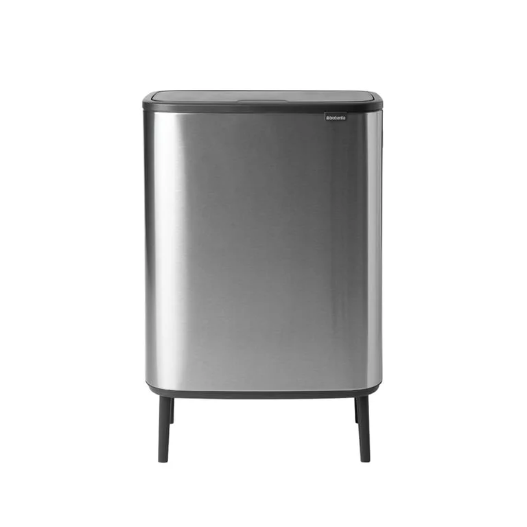 Bo Touch Bin Hi Brabantia, 60 litre, Plastic Bucket Matt Steel Fingerprint Proof