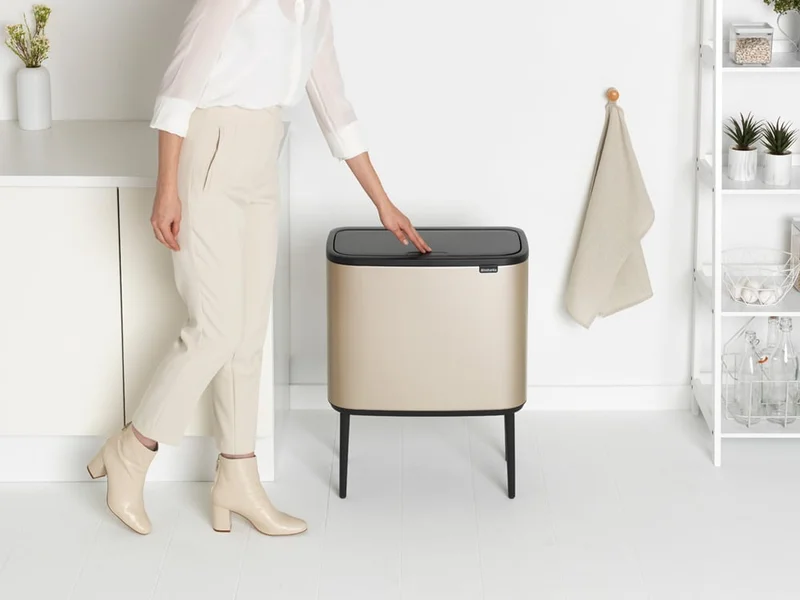 Waste Bin Brabantia Bo Touch 3x11L, Metallic Gold
