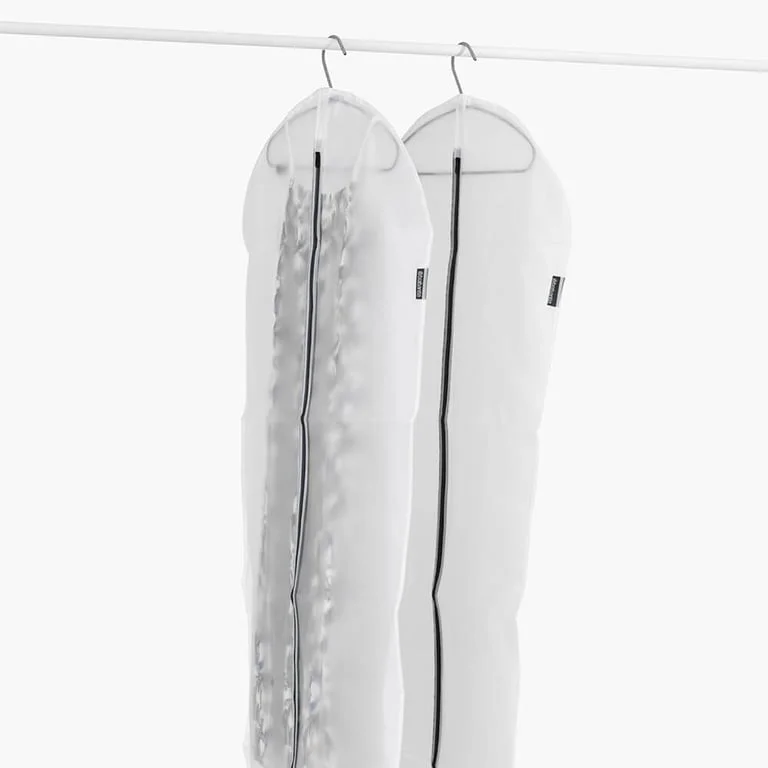 Комплект калъфи за дрехи Brabantia, размер L, 60x135cm, Transparent/Grey 2 броя