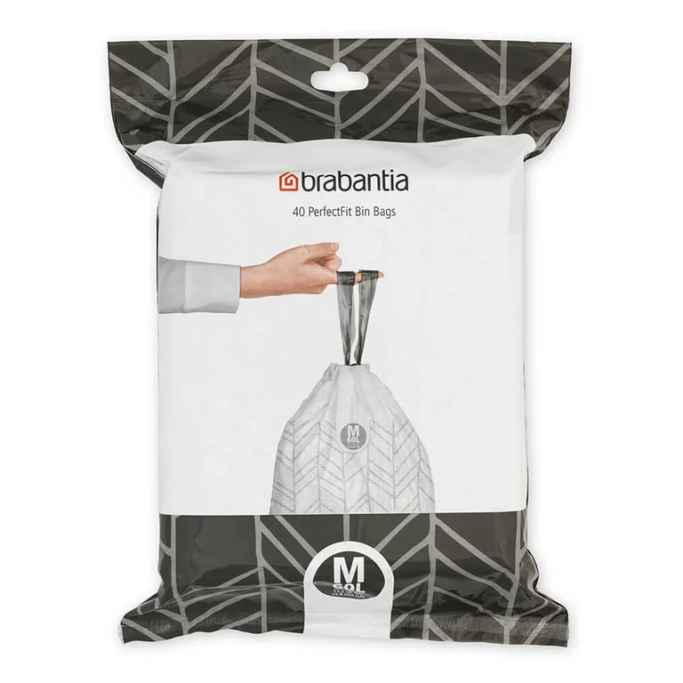 Waste Bin Bags Brabantia M, 60L, 40 pcs, White, Dispenser