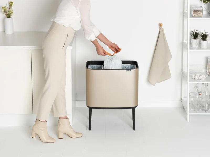 Waste Bin Brabantia Bo Touch 3x11L, Metallic Gold