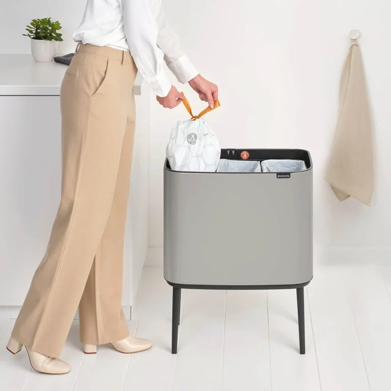 Waste Bin Brabantia Bo Touch 3x11L, Soft Grey