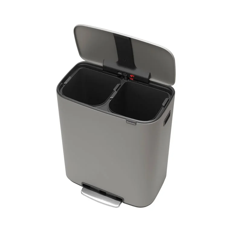 Waste Bin Brabantia Bo Pedal 2x30L, Mineral Concrete Grey