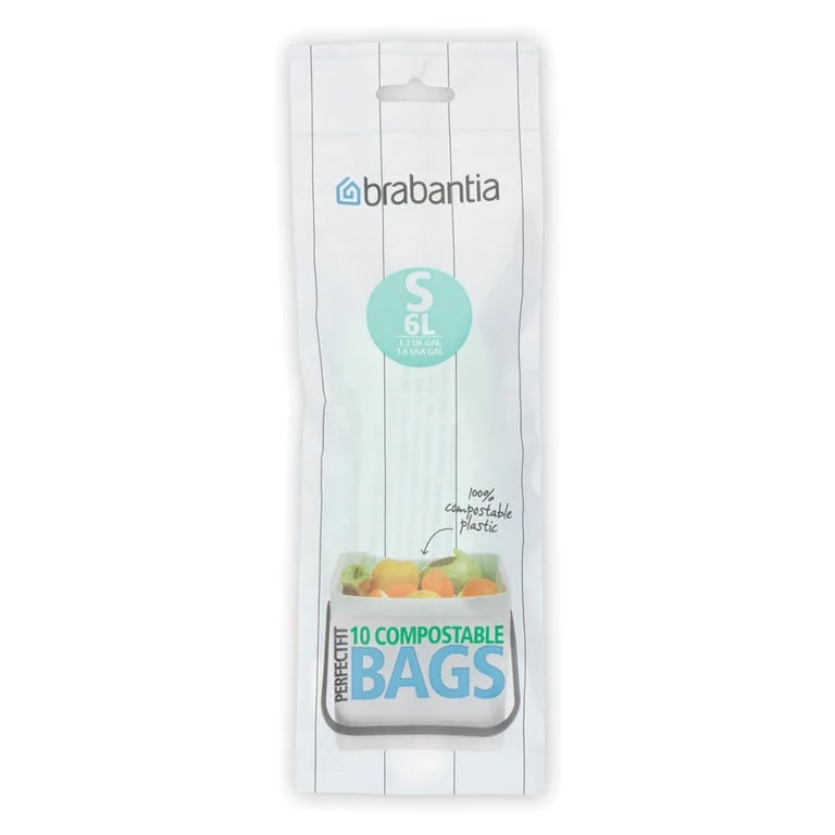 PerfectFit Bags for Sort&Go Bin, Brabantia, Size S, 6L, 10 pcs, Green