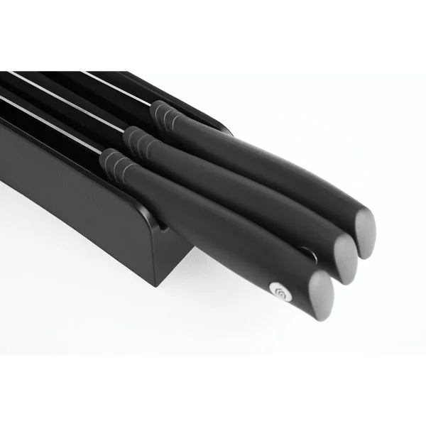 Drawer Knife Block Brabantia 3 knives Tasty+, Dark Grey