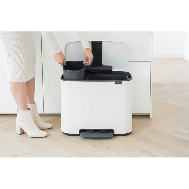 Brabantia Bo Pedal Bin, 11/23L, White