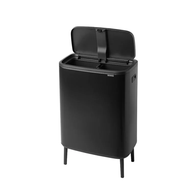 Bo Touch Bin Hi Brabantia, 2 x 30 litre, Plastic Buckets Matt Black