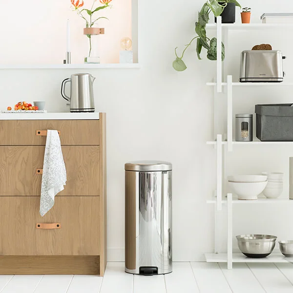 Кош за смет с педал Brabantia NewIcon 30L, Brilliant Steel, метална кофа