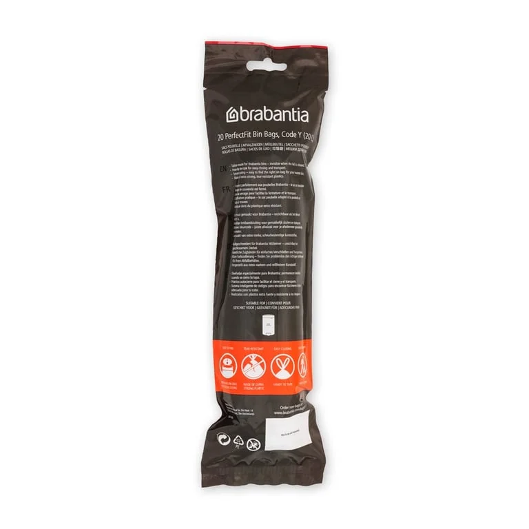 PerfectFit Bags for NewIcon Bin, Brabantia, Size Y, 20L, 20 pcs, White