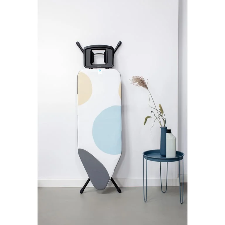 Ironing Board Brabantia C 124x45cm, Solid Steam Iron Rest, Spring Bubbles