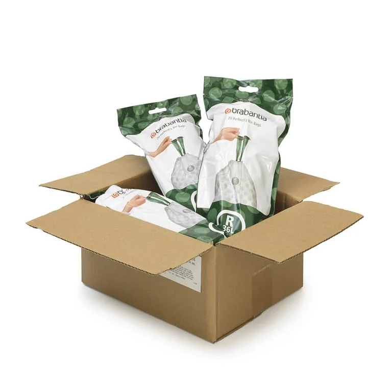 PerfectFit Bags Brabantia Size R, 36L, 120 pcs, White, Multipack