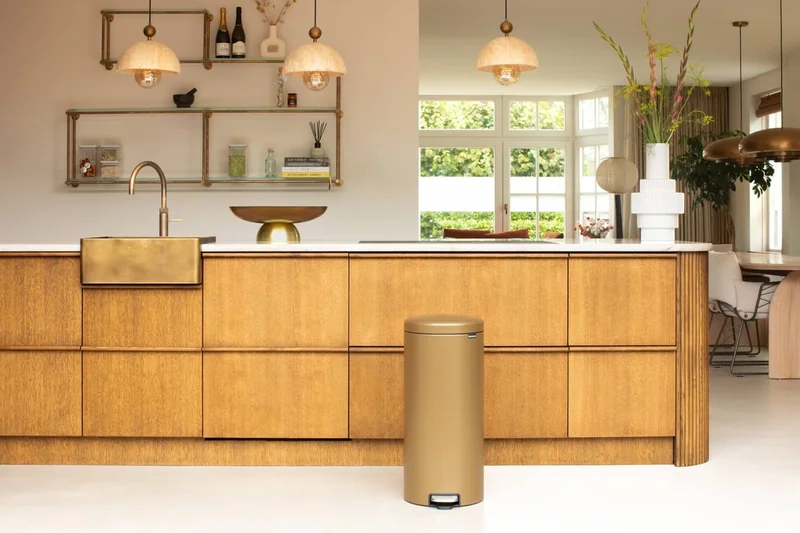 Pedal Waste Bin Brabantia NewIcon 30L, Warm Brass