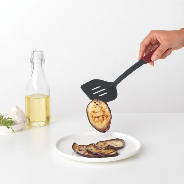 Cook and Serve Spatula plus Fork BrabantiaTasty+ Aubergine Red