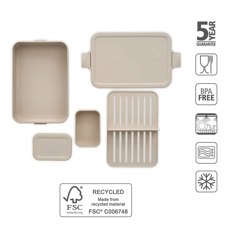 Lunch Box Brabantia Make&Take Soft Beige Large, Plastic, Bento