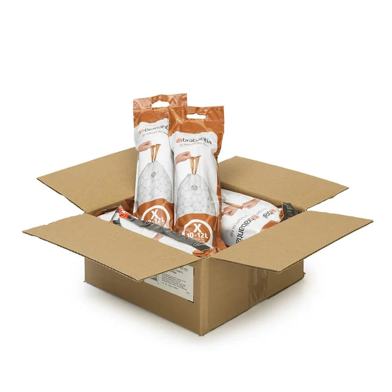 PerfectFit Bags for NewIcon/Bo Bin Brabantia Size X, 10-12L, 200 pcs, White, Multipack