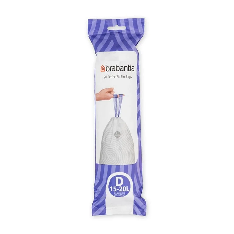 PerfectFit Bags Brabantia Size D, 15-20L, 20 pcs, White
