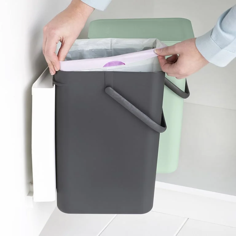 Waste Bin Separation Basket Brabantia Sort&Go 2x12L, Dark Grey & Jade Green