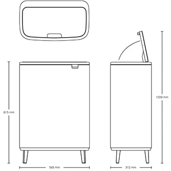 Кош за смет Brabantia Bo Touch Hi 60L, Matt Black
