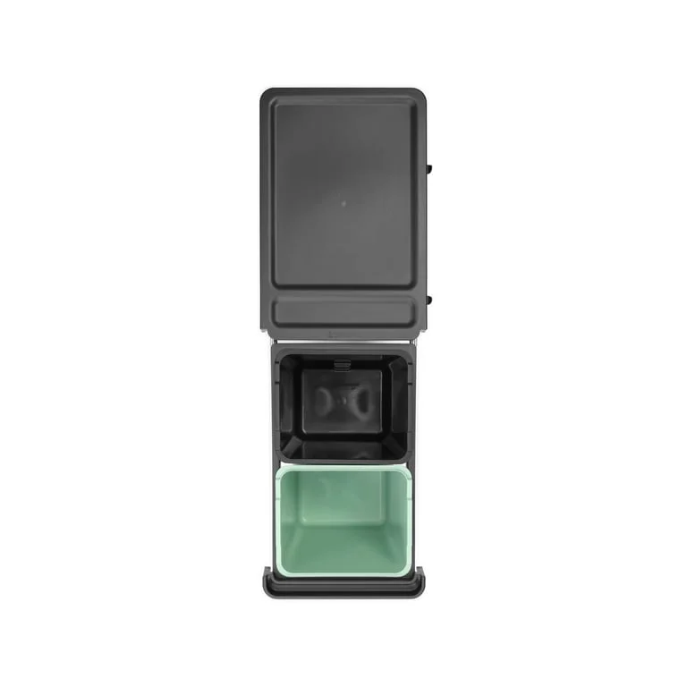 Кош за смет за разделно събиране Brabantia Sort&Go 2x15L, Dark Grey & Jade Green