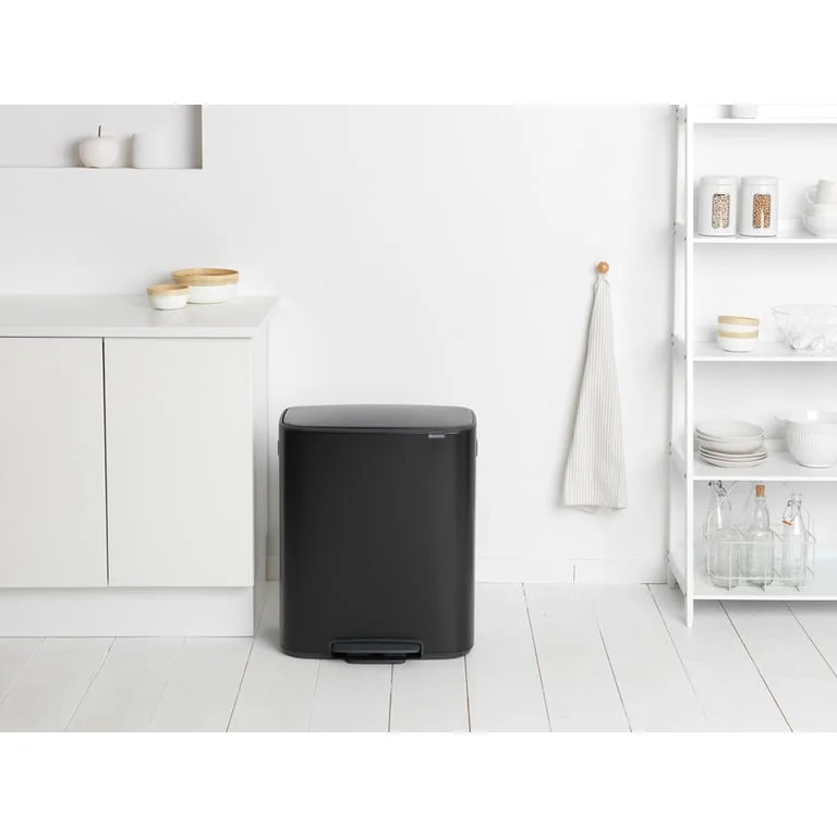 Waste Bin Brabantia Bo Pedal 2x30L, Matt Black