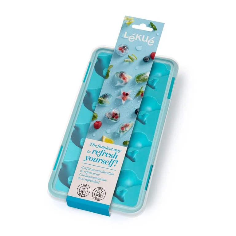 Ice cube tray with lid Lekue, dolphin