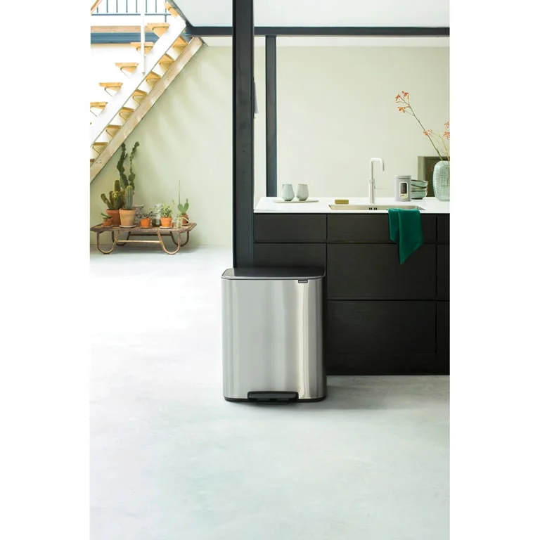 Waste Bin Brabantia Bo Pedal 60L, Matt Steel Fingerprint Proof