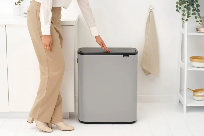 Waste Bin Brabantia Bo Touch 2x30L, Soft Grey