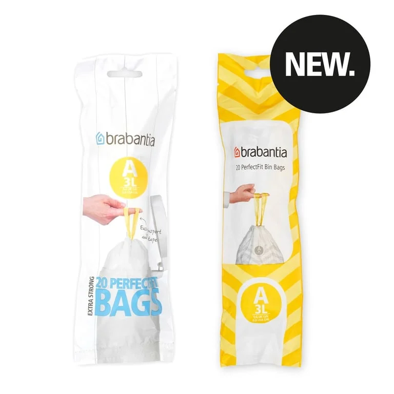 PerfectFit Bags Brabantia, Size A, 3L, 20pcs, White