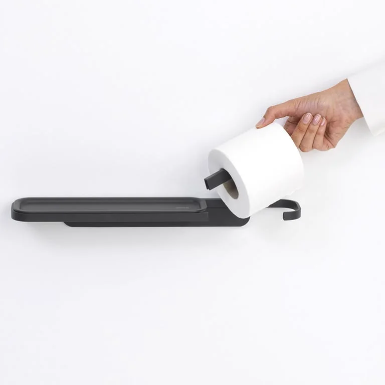 Toilet Roll Holder with Shelf Brabantia MindSet Mineral Infinite Grey